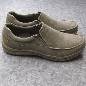 New Skechers Men's Expected Avillo Relaxed Fit Slip-On Shoes Khaki Size 15